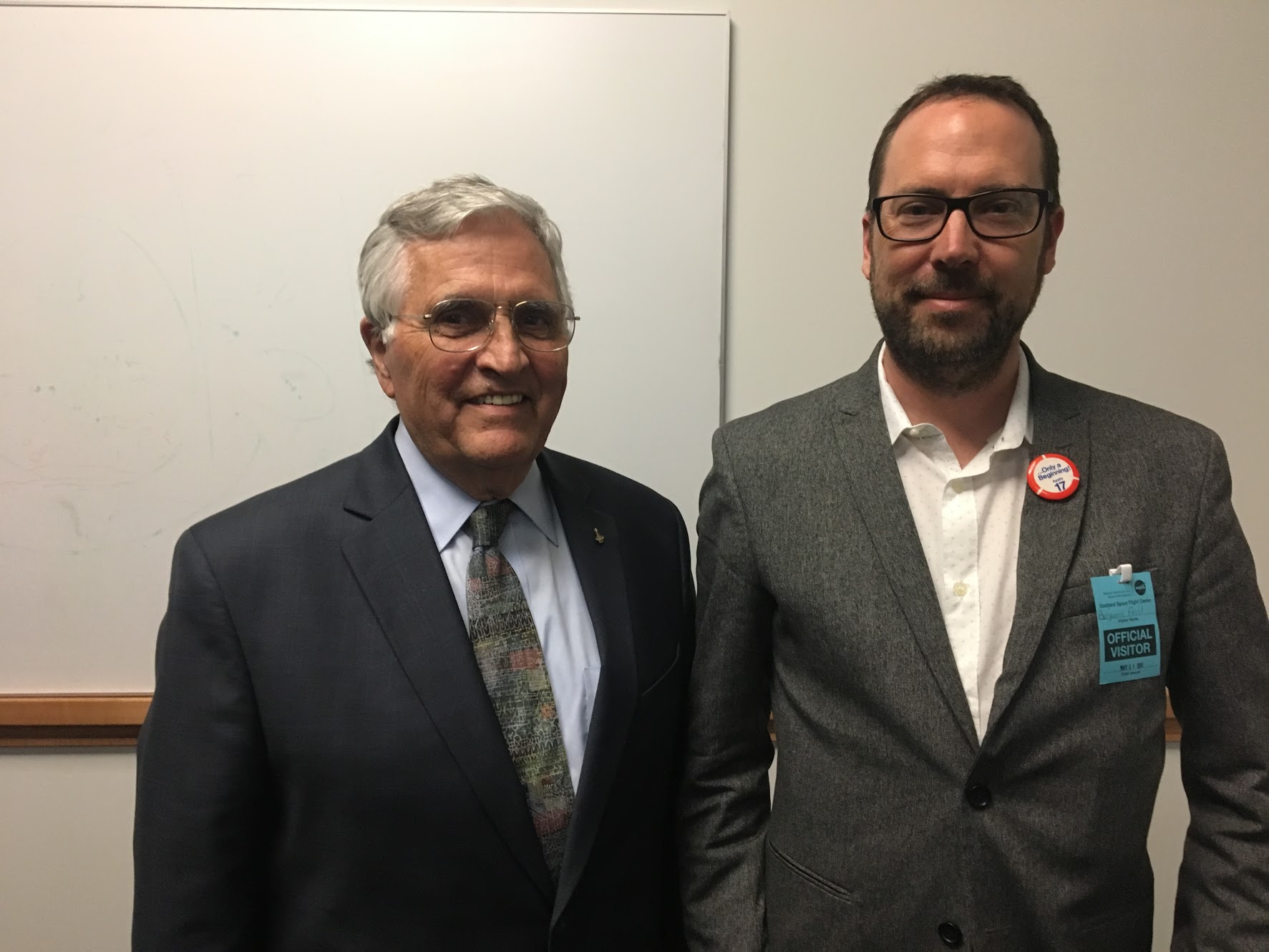 Myself, and astronaut, Harrison H. (Jack) Schmitt at the Apollo 17 45th Anniversary Symposium, NASA Goddard Space Flight Center