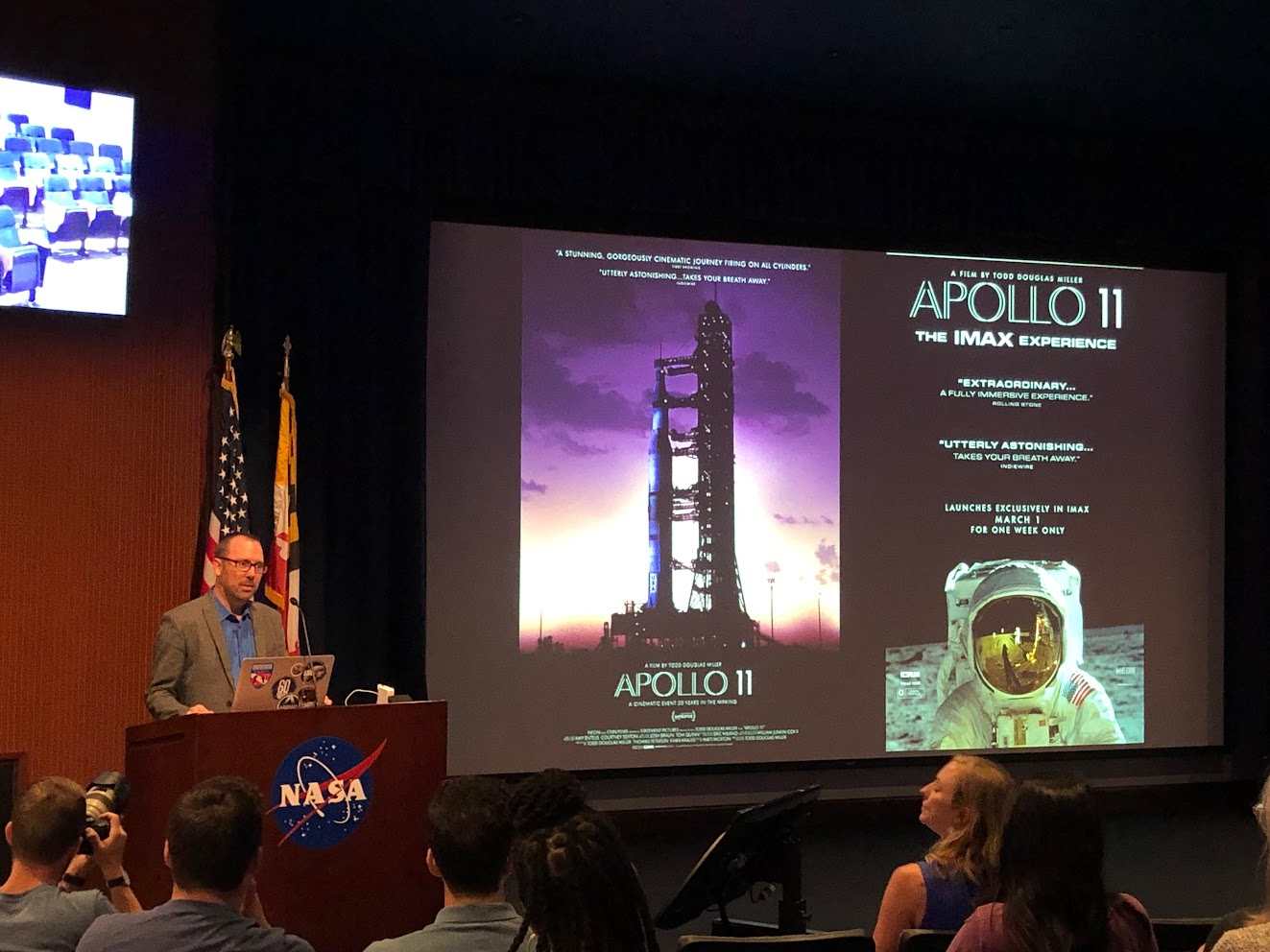 Giving a "making-of" talk after one of the screenings