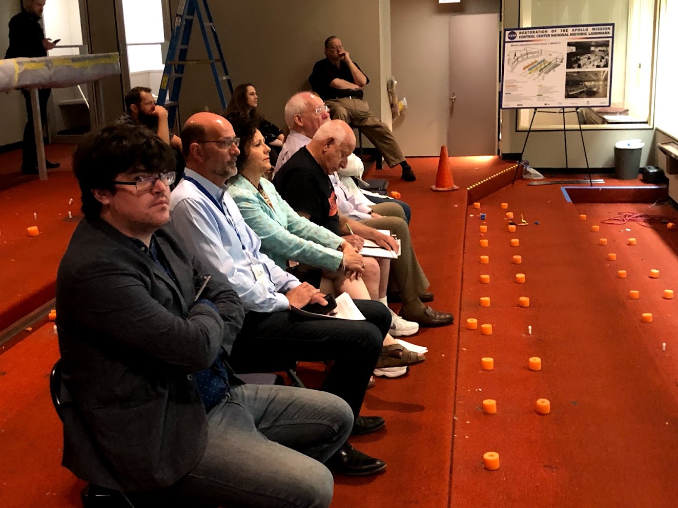 Screening the prototype visitor experience for Spencer Gardner, Ed Fendell, and Space Center Houston officials