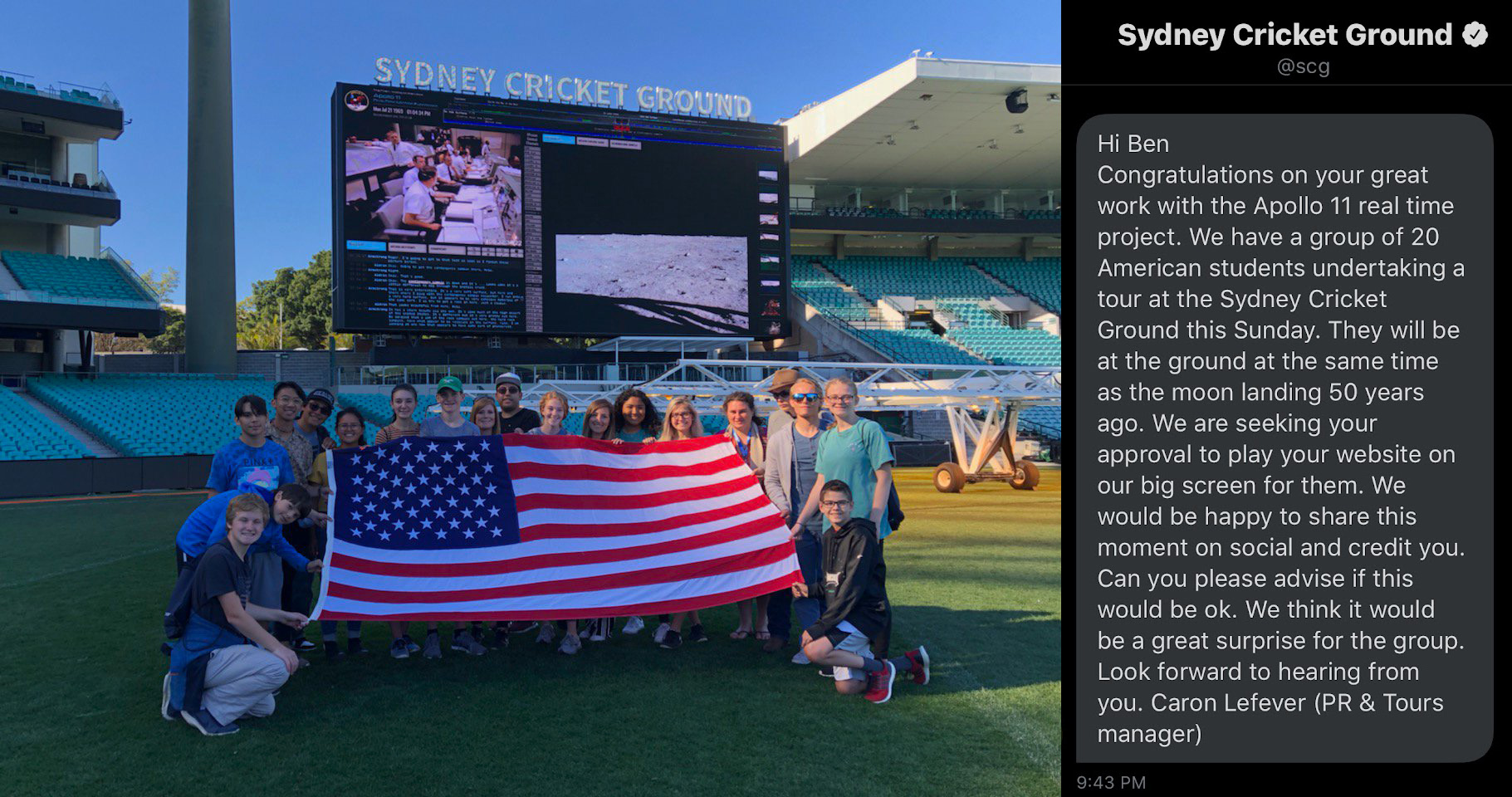 Celebrating Apollo 11 anniversary in Sydney Australia.