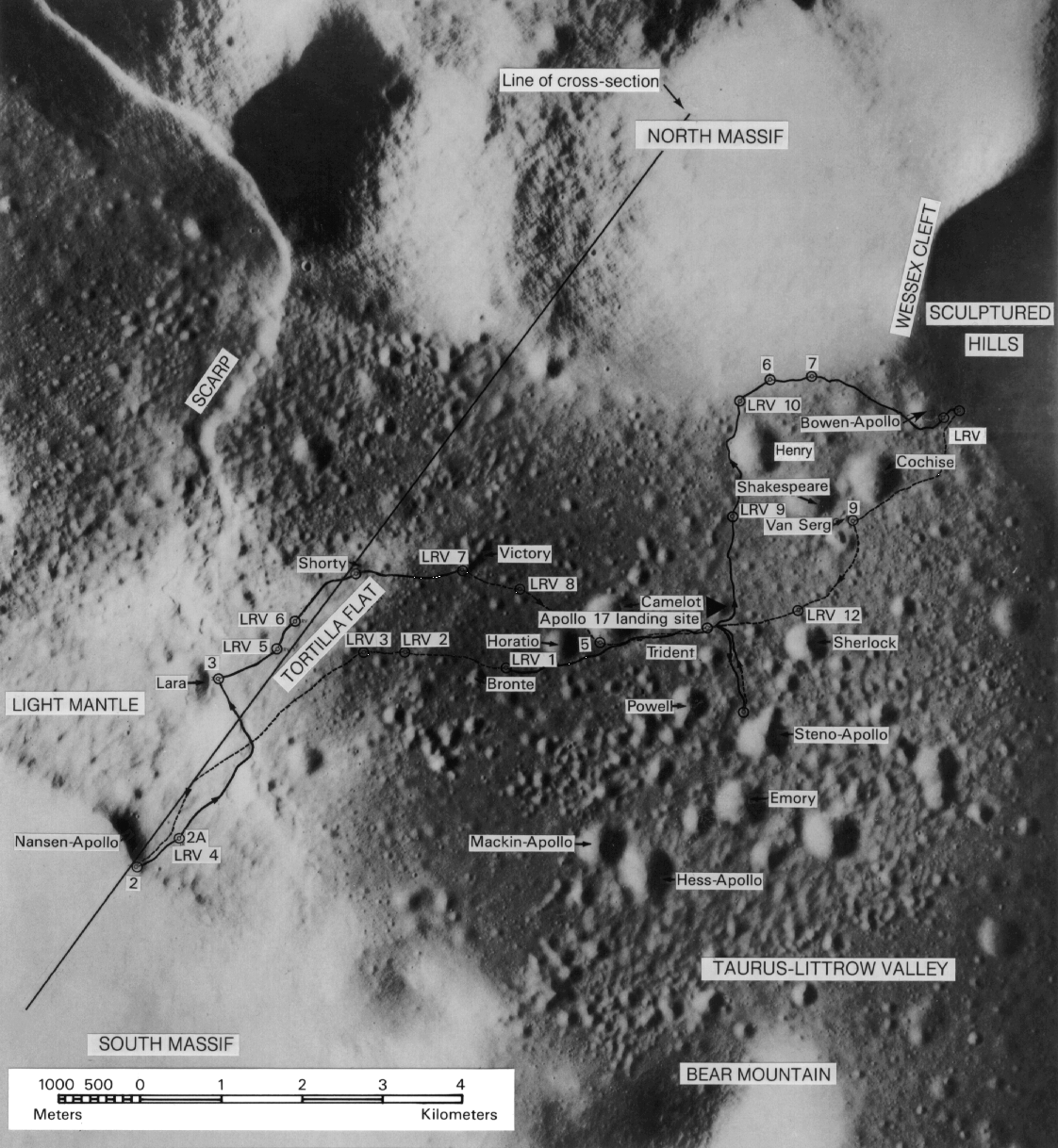 Apollo 17 Traverse Map